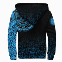Viking Sherpa Hoodie - Raven Celtic Cyan RLT12 - Wonder Print Shop