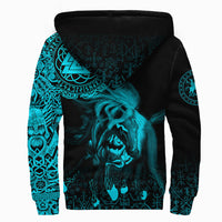 Viking Sherpa Hoodie - Sleipnir Odin Cyan RLT12 - Wonder Print Shop