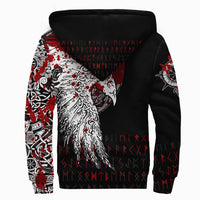 Custom Viking Sherpa Hoodie - Mystical Raven Tattoo Blood RLT12 - Wonder Print Shop