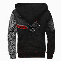 Viking Sherpa Hoodie - Wolf and Blood Moon RLT12 - Wonder Print Shop