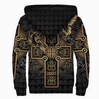 Viking Sherpa Hoodie - Odin's Celtic Raven Tattoo RLT12 - Wonder Print Shop