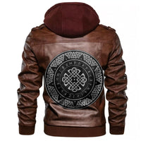 Viking Shield Runes Leather Jacket RLT12 - Wonder Print Shop