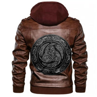 Viking Shield Triple Horn Leather Jacket RLT12 - Wonder Print Shop