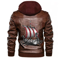 Viking Ship Of Viking Leather Jacket RLT12 - Wonder Print Shop