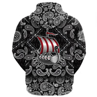Viking Hoodie Ship Of Viking with Bandana Paisley Style RLT12 - Wonder Print Shop
