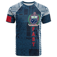 Custom F.A.S.T Samoa Mix Tapa Pattern Simple Style T Shirt - Wonder Print Shop