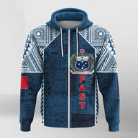 Custom F.A.S.T Samoa Mix Tapa Pattern Simple Style Zip Up Hoodie - Wonder Print Shop