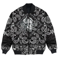 Viking Bomber Jacket Skull In The Helmet Of The Viking with Bandana Paisley Style RLT12 - Wonder Print Shop