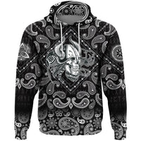 Viking Hoodie Skull In The Helmet Of The Viking with Bandana Paisley Style RLT12 - Wonder Print Shop