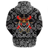 Viking Hoodie Skull Sword with Bandana Paisley Style RLT12 - Wonder Print Shop