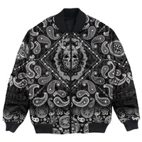 Viking Bomber Jacket Skull With Engraving Ornament with Bandana Paisley Style RLT12 - Wonder Print Shop