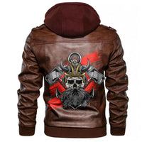 Viking Skull and Hammers Leather Jacket RLT12 - Wonder Print Shop