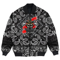 Viking Bomber Jacket Skull and Hammers with Bandana Paisley Style RLT12 - Wonder Print Shop