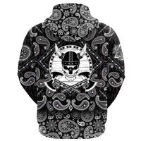 Viking Hoodie Skull in helmet with horns with shield and axes with Bandana Paisley Style RLT12 - Wonder Print Shop