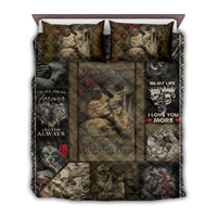 Skull Couple Lover You And Me Quilt Bed Set - Wonder Print Shop