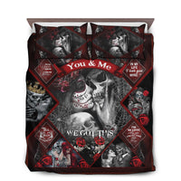 Skull Couple You And Me We Got This I Love You Bedding Set - Wonder Print Shop