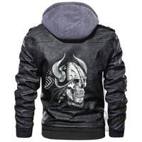 Viking Skull In The Helmet Of The Viking Leather Jacket RLT12 - Wonder Print Shop