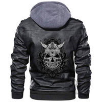 Viking Skull With Engraving Ornament Leather Jacket RLT12 - Wonder Print Shop