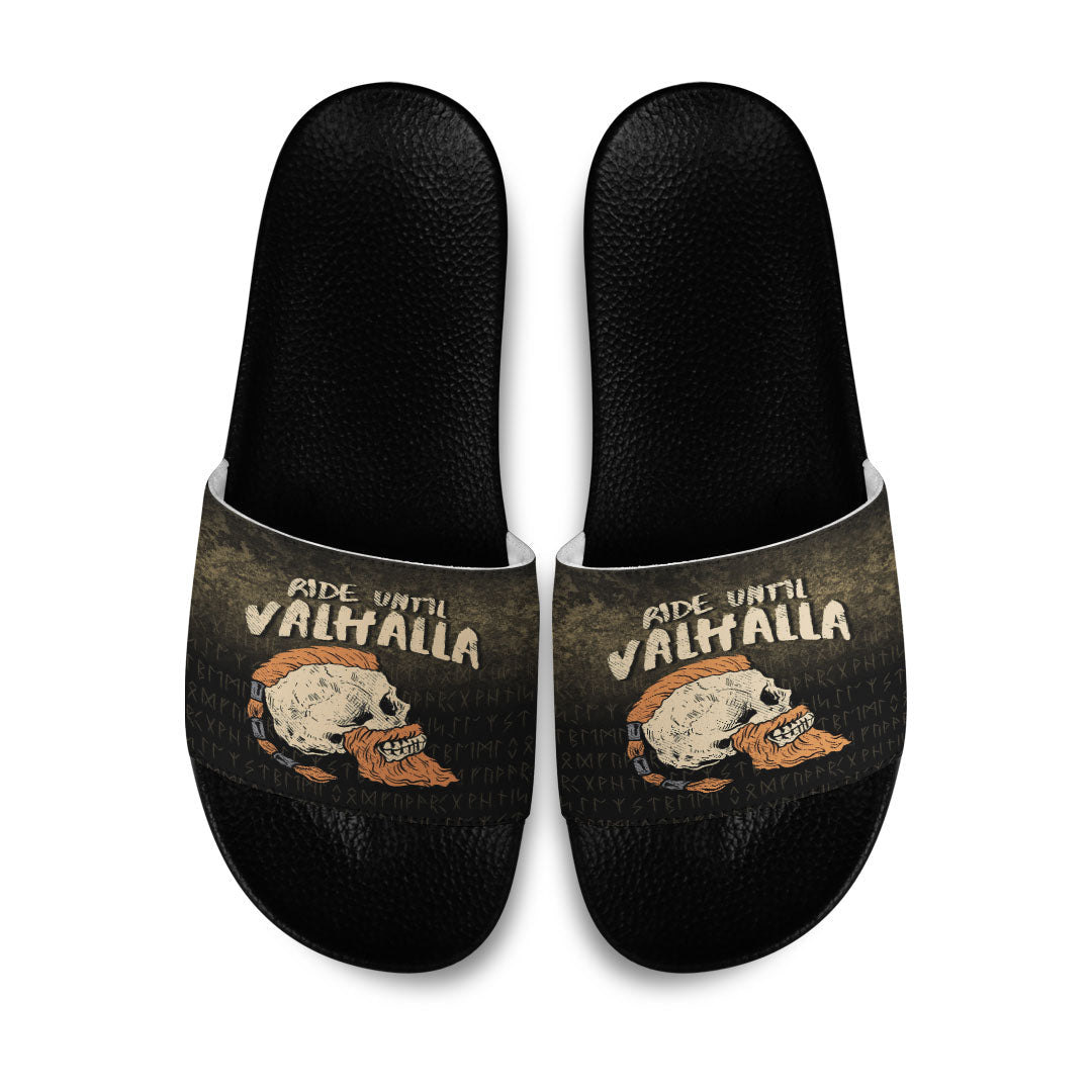 wonder-print-slide-sandals-motorcycle-viking-ride-until-valhalla-rider-slide-sandals