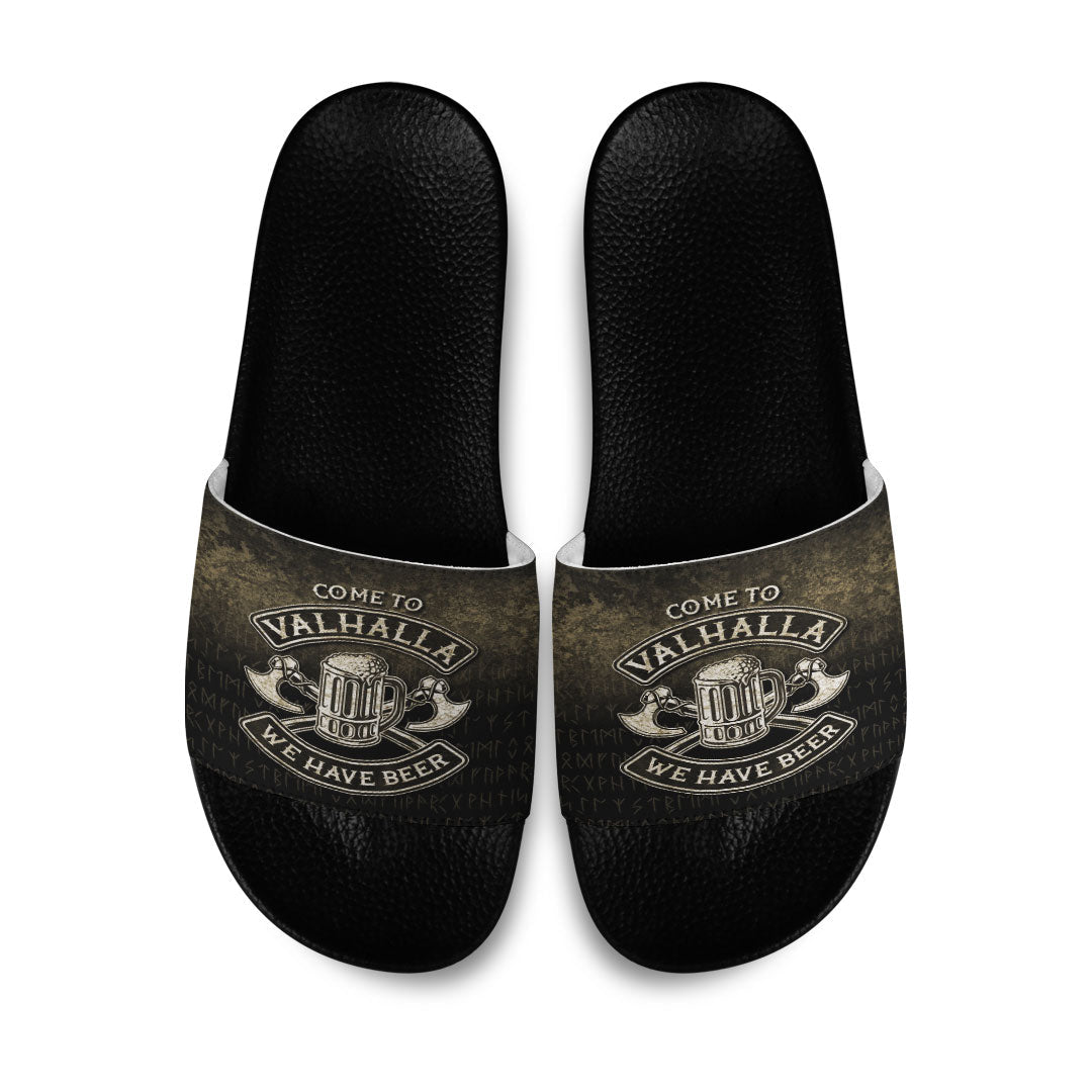 wonder-print-slide-sandals-come-to-valhalla-we-have-beer-funny-nordic-viking-norse-gift-slide-sandals