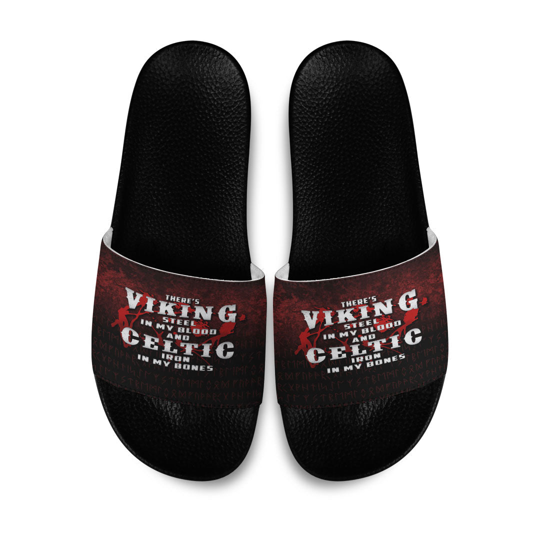 wonder-print-slide-sandals-theres-viking-steel-in-my-blood-and-celtic-iron-in-my-bones-slide-sandals