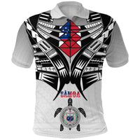 Custom Samoa Black Saturday Polo Shirt Visual Arts - Wonder Print Shop