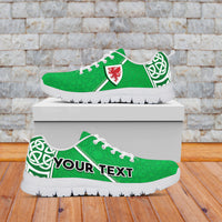 (Custom Personalised) Wales Football Sneakers Come On Welsh Dragons With Celtic Knot Pattern - Wonder Print Shop