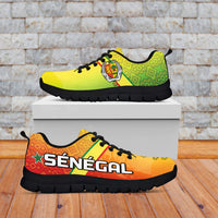 Senegal Sneakers Lion With Senegal Map Reggae Style - Wonder Print Shop