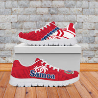 Samoa Sneakers Samoan Coat Of Arms With Coconut Red Style - Wonder Print Shop