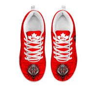 Canada Maple Leaf Sneakers Red Haida Wolf LT13 - Wonder Print Shop