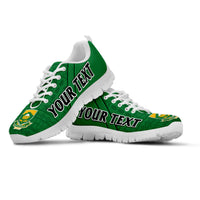 (Custom Personalised) South Africa Rugby Sneakers Bokke Springbok With African Pattern Stronger Together - Wonder Print Shop