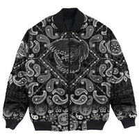 Viking Bomber Jacket Special Raven with Bandana Paisley Style RLT12 - Wonder Print Shop