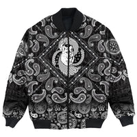 Viking Bomber Jacket Spiritual Symbol Of Legendary Wolf From Ancient Mythology with Bandana Paisley Style RLT12 - Wonder Print Shop