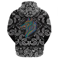 Viking Hoodie Stylized dog in ethnic dark with Bandana Paisley Style RLT12 - Wonder Print Shop