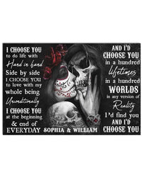 sugar-skull-couple-i-choose-you-couple-gift-with-black-and-white-style-personalized-horizontal-poster