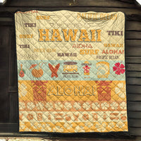 Hawaii Surf Retro Style Premium Quilt - Wonder Print Shop