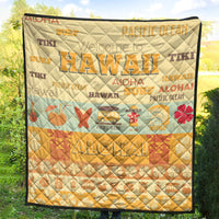 Hawaii Surf Retro Style Premium Quilt - Wonder Print Shop