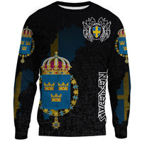 (Custom) Viking - Sweden Flag and Map (1) Sweatshirts style Viking Geri and Freki RLT12 - Wonder Print Shop
