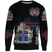 (Custom) Viking - Iceland Flag and Map Sweatshirts style Viking Geri and Freki RLT12 - Wonder Print Shop