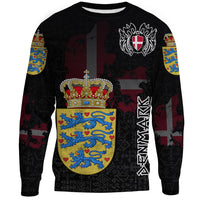 (Custom) Viking - Denmark Flag and Map Sweatshirts style Viking Geri and Freki RLT12 - Wonder Print Shop