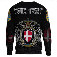 (Custom) Viking - Denmark Flag and Map Sweatshirts style Viking Geri and Freki RLT12 - Wonder Print Shop