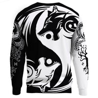 Viking Sweatshirt - Ying Yang Wolf RLT12 - Wonder Print Shop