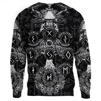 Viking Sweatshirt - Odin Tree Runes RLT12 - Wonder Print Shop