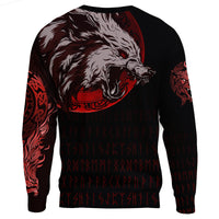 Viking Sweatshirt - Wolf Blood Moon RLT12 - Wonder Print Shop