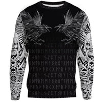 Viking Sweatshirt - Odin Huginn and Muninn Rune RLT12 - Wonder Print Shop