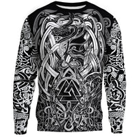 Viking Sweatshirt - Valknut and Dragon Tattoo RLT12 - Wonder Print Shop