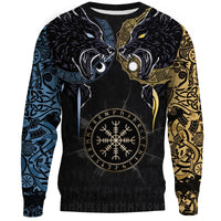 Viking Sweatshirt - Hati and Skoll Tattoo RLT12 - Wonder Print Shop