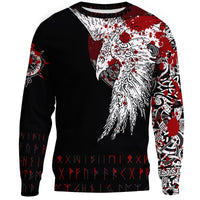 Viking Sweatshirt - Mystical Raven Tattoo Style Blood RLT12 - Wonder Print Shop