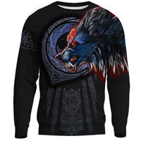 Viking Sweatshirts - Viking Fenrir Wolf 3D RLT12 - Wonder Print Shop