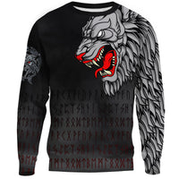 Viking Sweatshirt - Killer Wolf Tattoo RLT12 - Wonder Print Shop